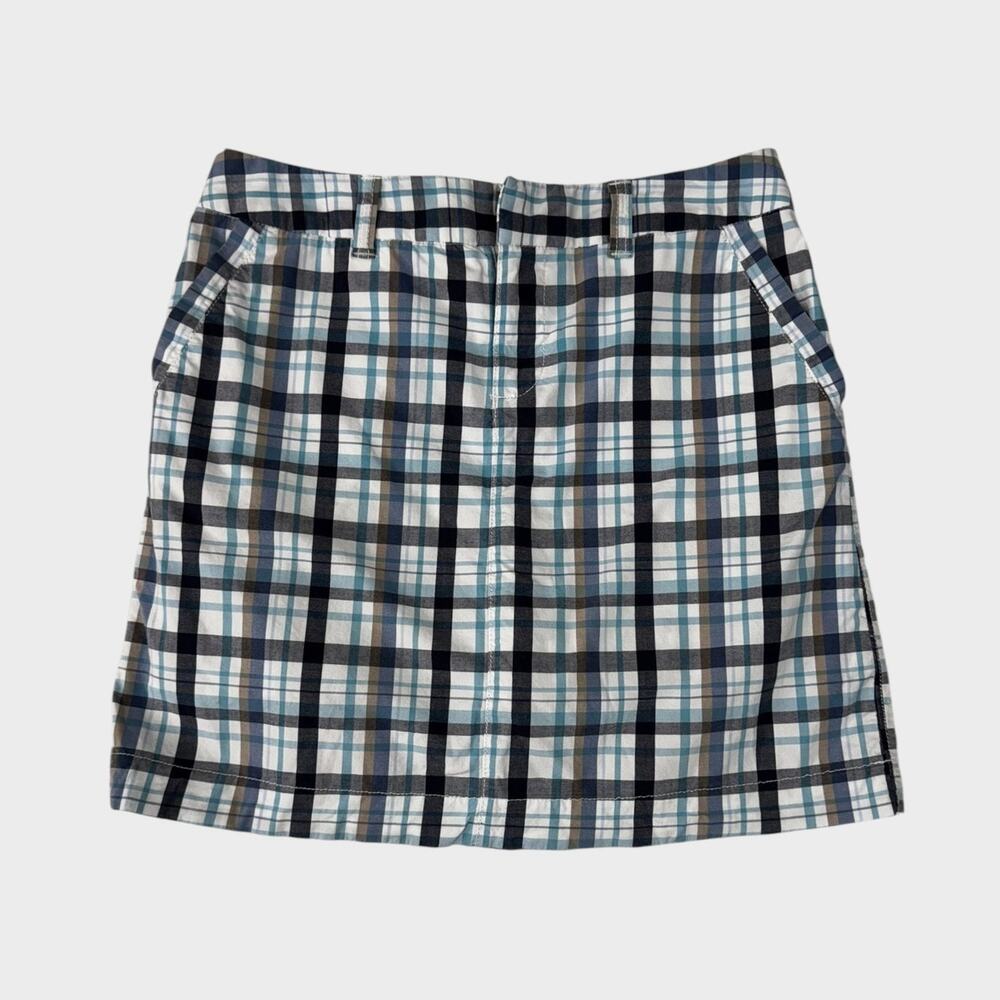 Sonoma Life Style Womens Womens Size 8 Plaid Skort Blue White Black Gray - Picture 1 of 8